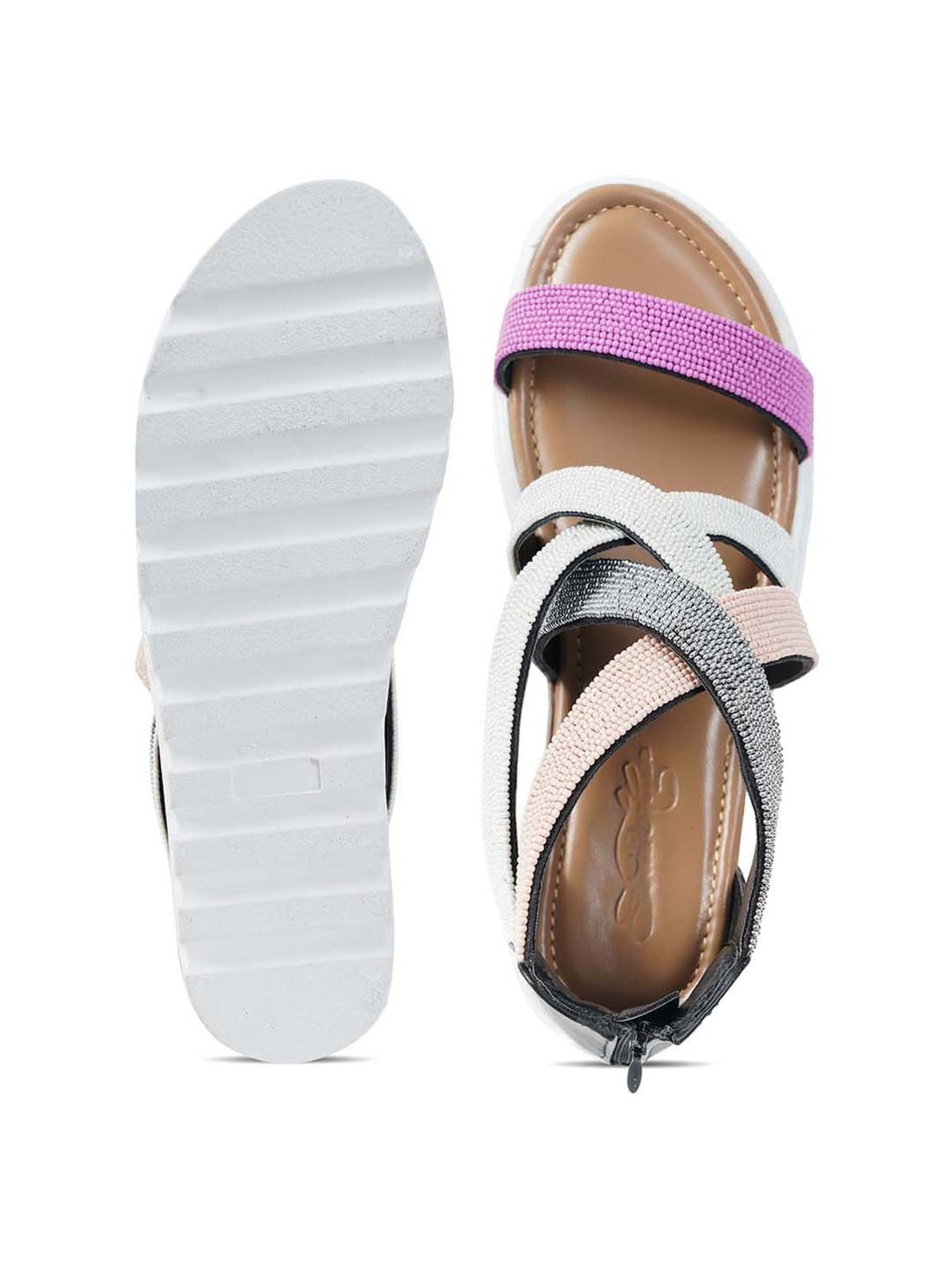 Sole House Women's Multicolor Cross Strap Sandals