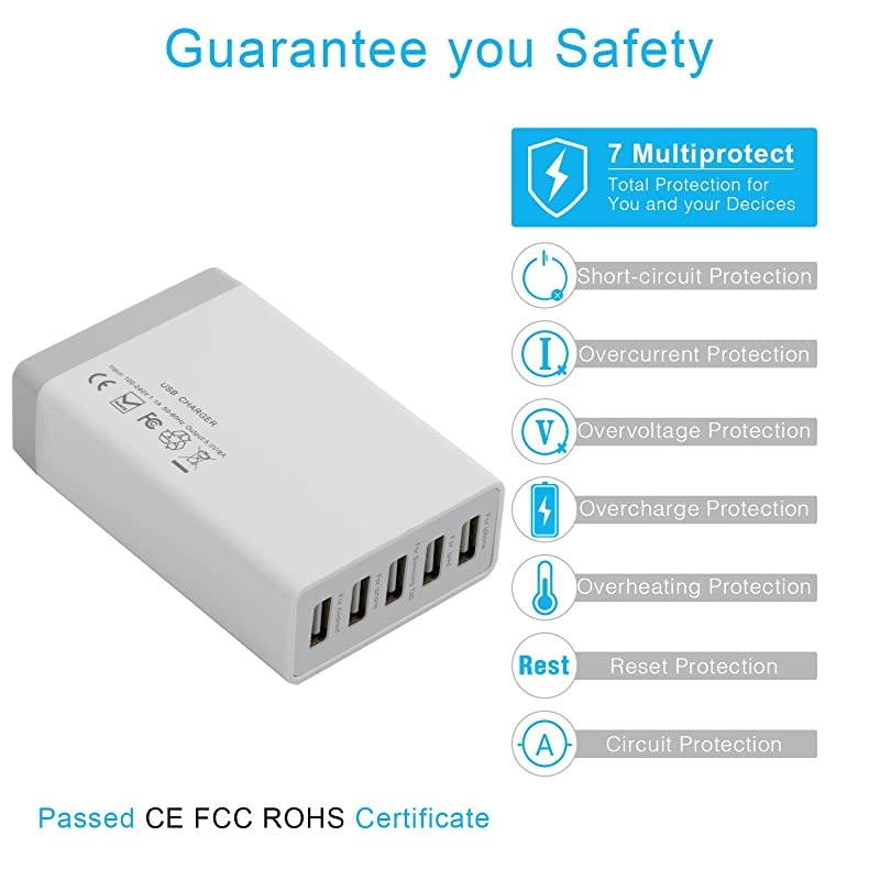 Bamboo Charging Stations for Multiple Devices, Upgrade Desk Docking Station Organizer for Cell Phones, Tablet, AirPods, iWatch Stand (Includes 5 Cables BUT NO Power Supply Charger)