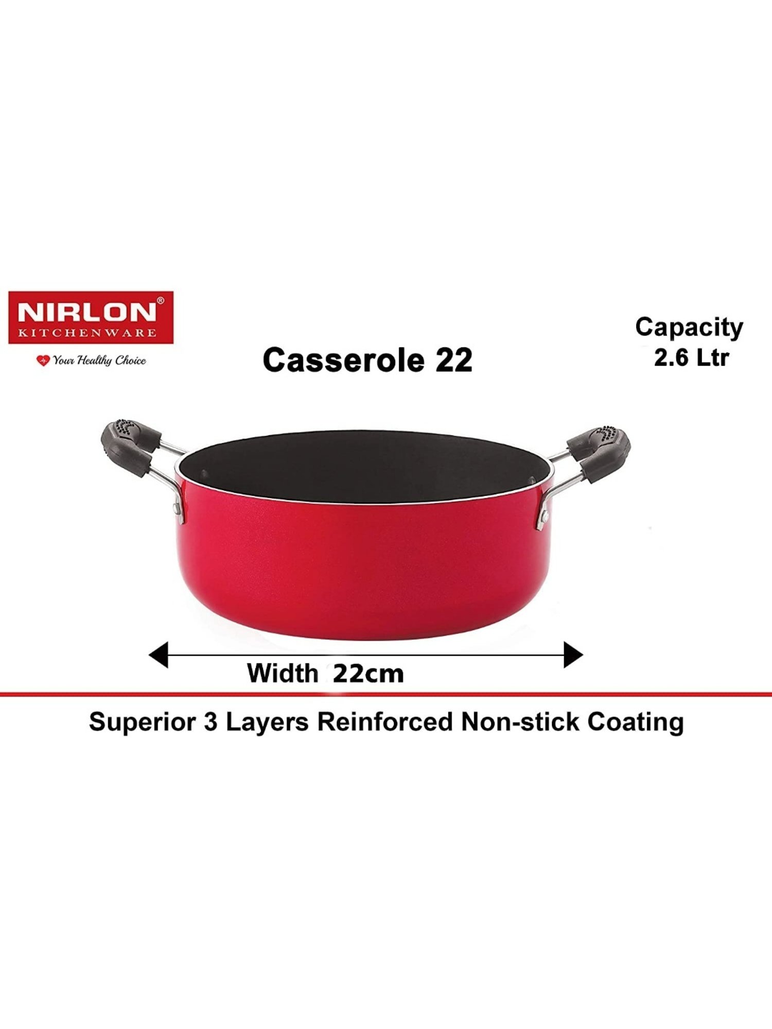 Nirlon Red Aluminium Non- Stick Cookware - Set of 4