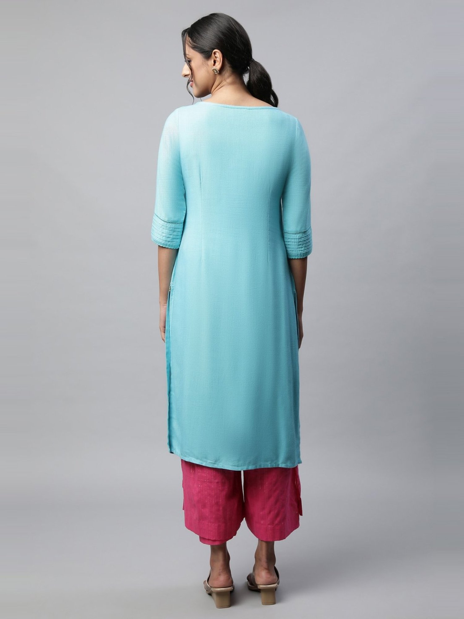 Elleven from Aurelia Pink Cotton Striped Palazzos