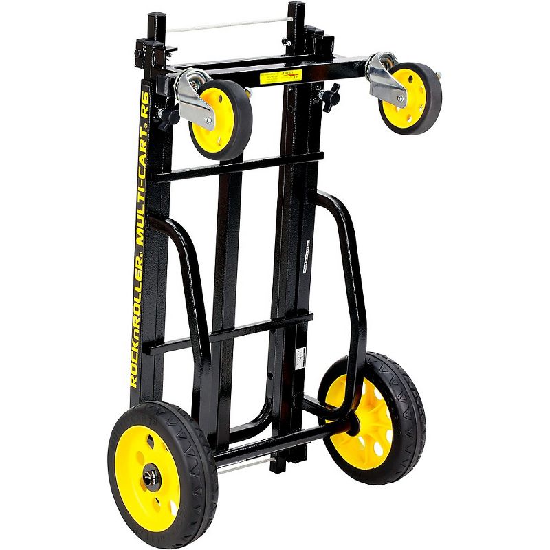 Rock N Roller R6RT Multi-Cart 8-in-1 Equipment Transporter Cart Black Frame/Yellow Wheels Mini