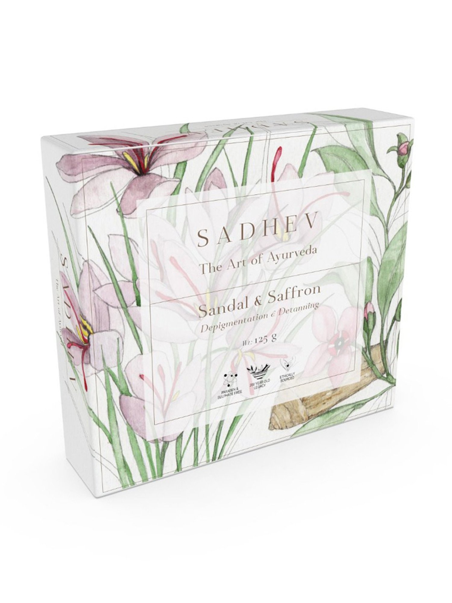 SADHEV The Art Of Ayurveda Sandal & Saffron Soap - 125 gm