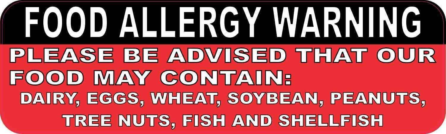 StickerTalk Food Allergy Warning Magnet, 10 inches by 3 inches