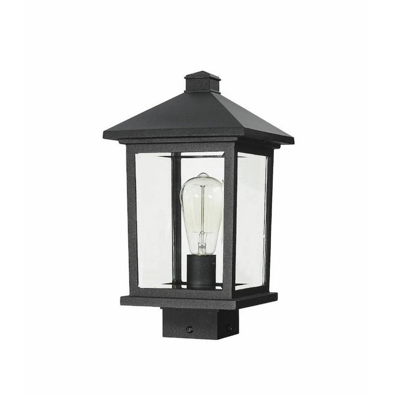 1 Light Outdoor Post Mount Sconce Black - Aurora Lighting
