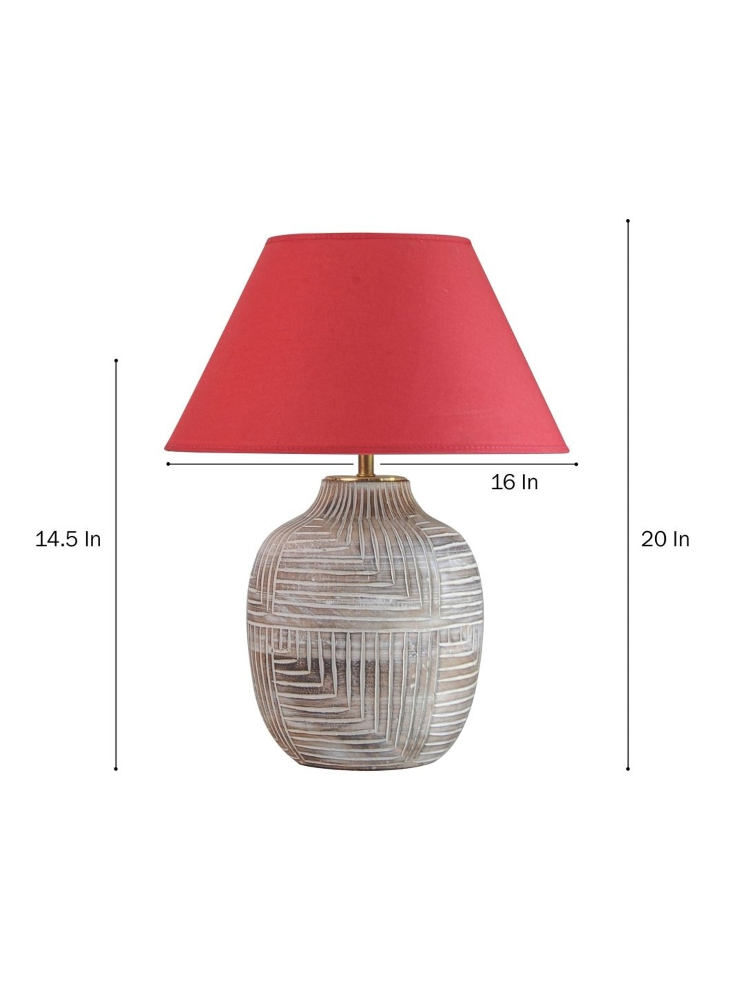 Kapoor Lamp Shades Distress White & Red Wood Cumberland Cotton Shade Table Lamp