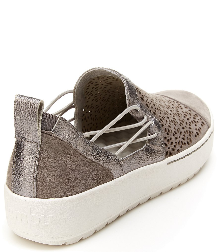 Jambu Erin Perforated Metallic Leather Slip On Sneakers