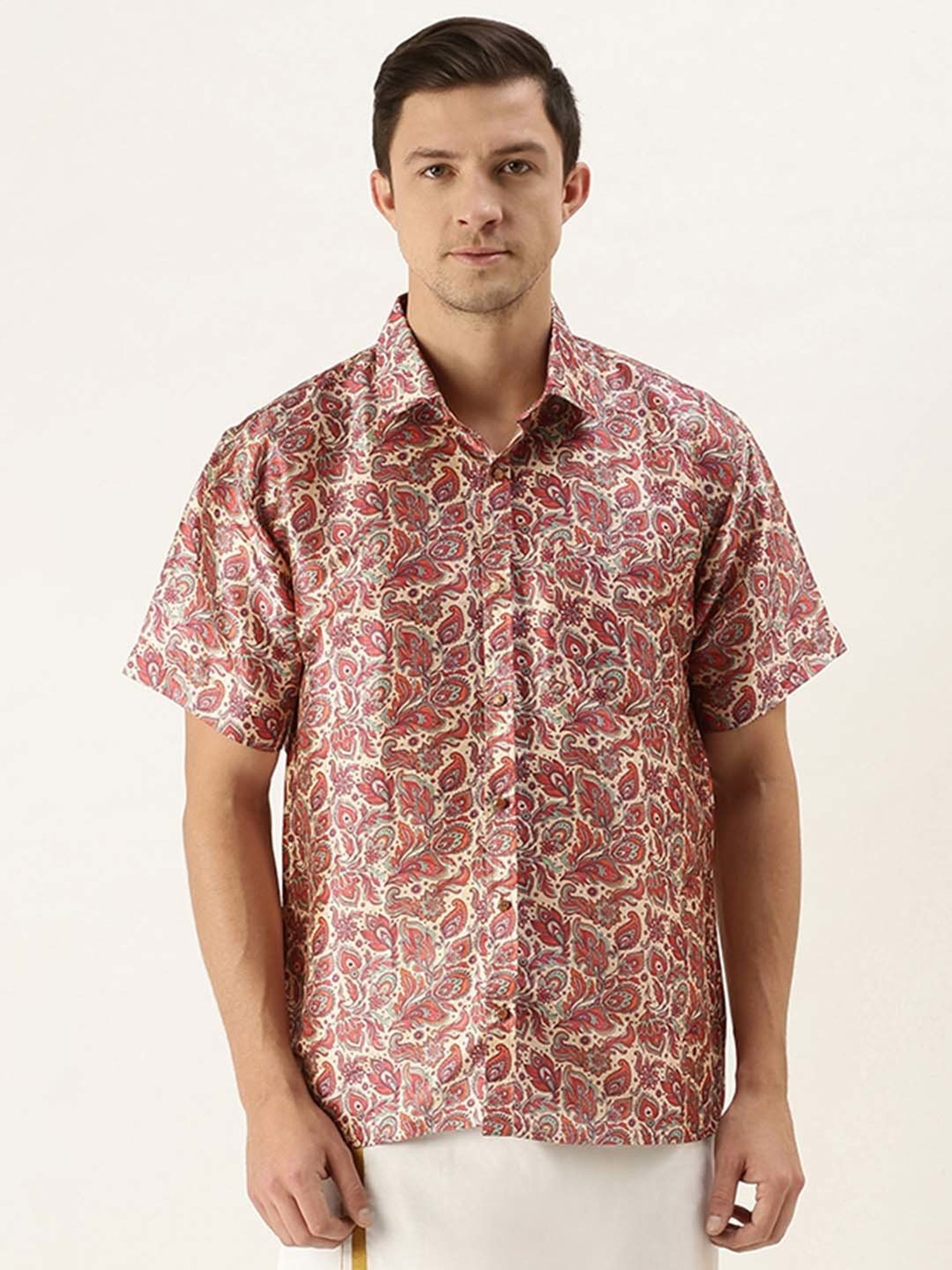 VASTRAMAY Multicolor Regular Fit Printed Ethnic Shirt