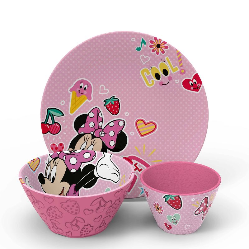 Disney Minnie Mouse 3pc Melamine Dinnerware Set - Zak Designs