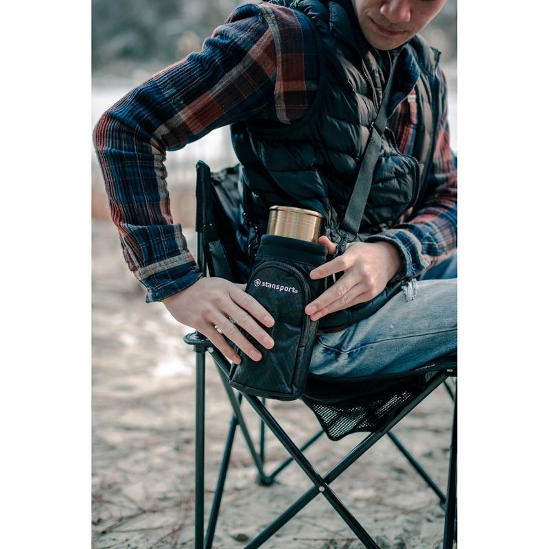 Stansport Bottle Carrier Up To 40oz Bottles Black