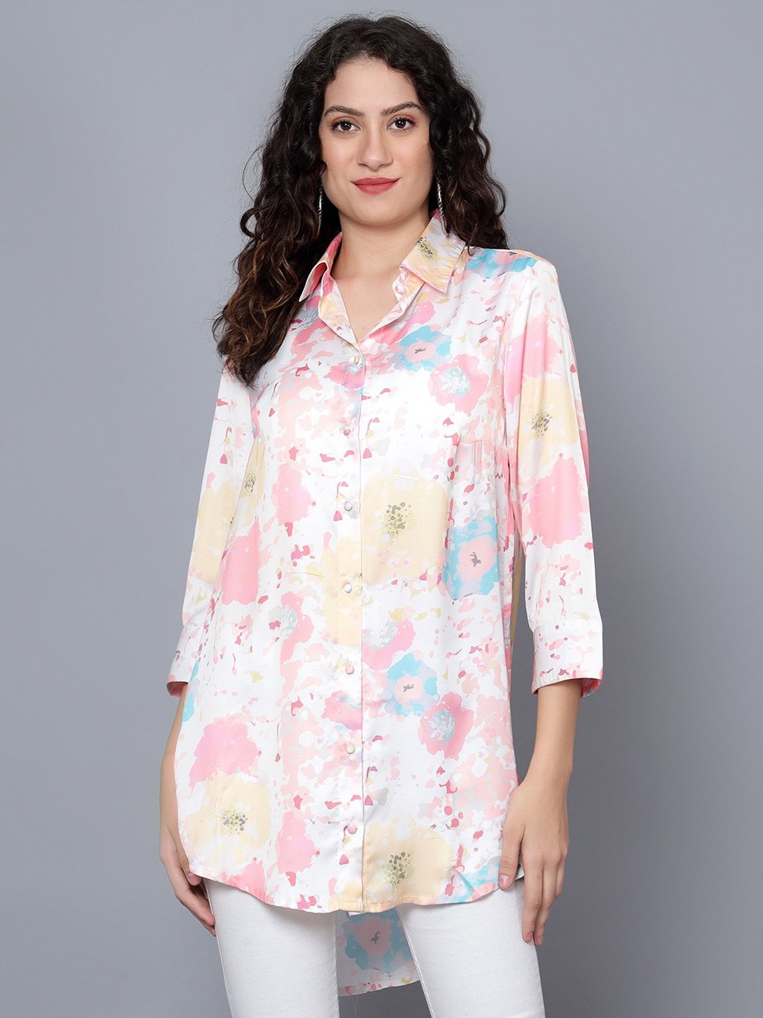 Anvi Be Yourself Multicolor Printed Long Shirt