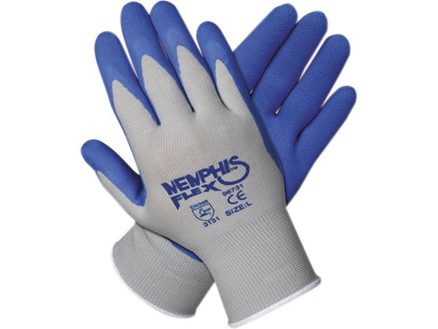 Memphis 96731S Memphis Flex Seamless Nylon Knit Gloves, Small, Blue/Gray, 1 Pair