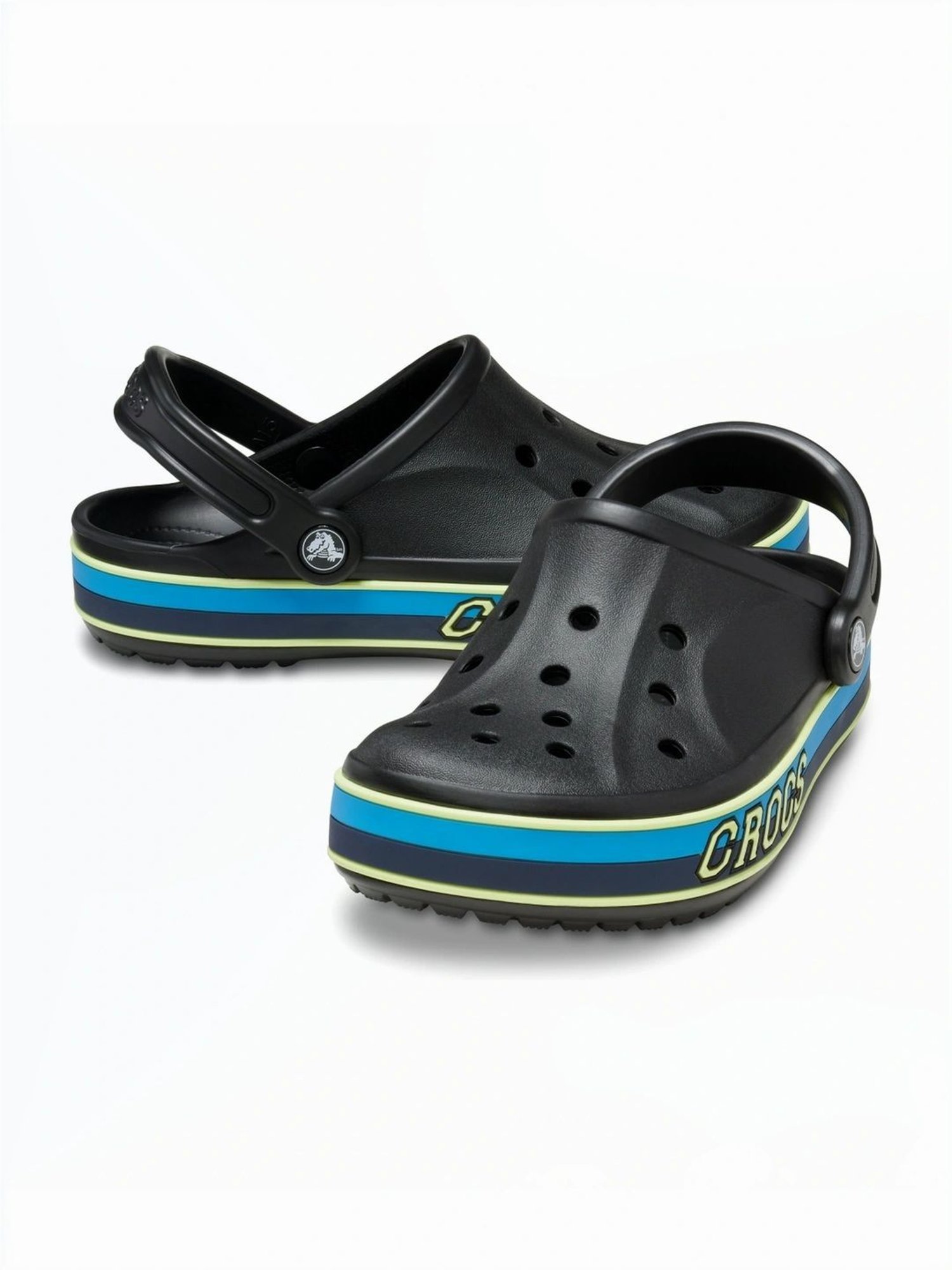 Crocs Kids Bayaband Black Back Strap Clogs