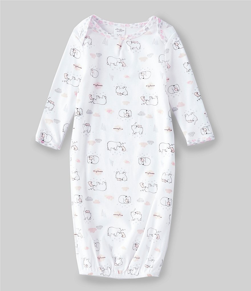 Starting Out Baby Girls Newborn-6 Months Long-Sleeve Bear Gown