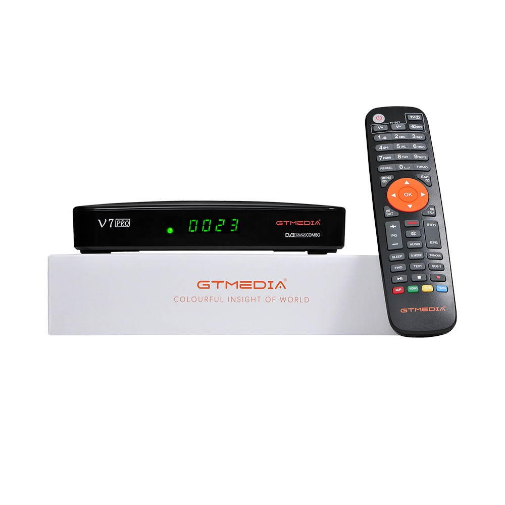 GTMEDIA V7 PRO Combo DVB-T2 DVB-S2 Satellite Receiver H.265 1080P HD USB Wifi PowerVu Biss Key Cline Youtube PowerVu DRE TV Signal Receiver-US Plug