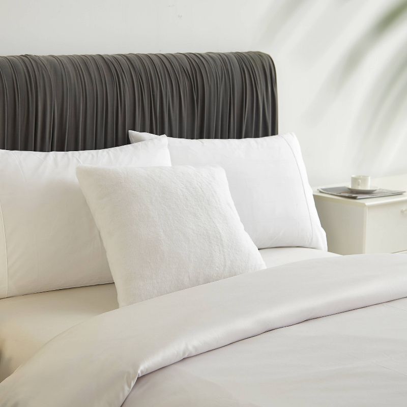 Faux Fur Decorative Throw Pillow White - Dearfoams