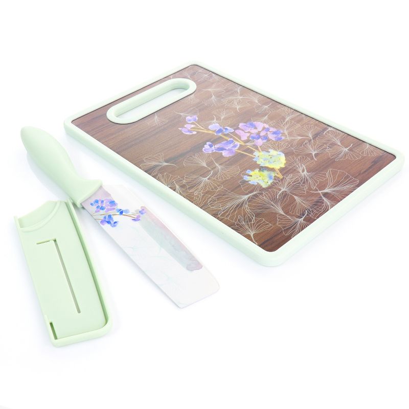 Gibson Elite Lavender Cottage 3 Piece Knife Cutlery Set in Floral