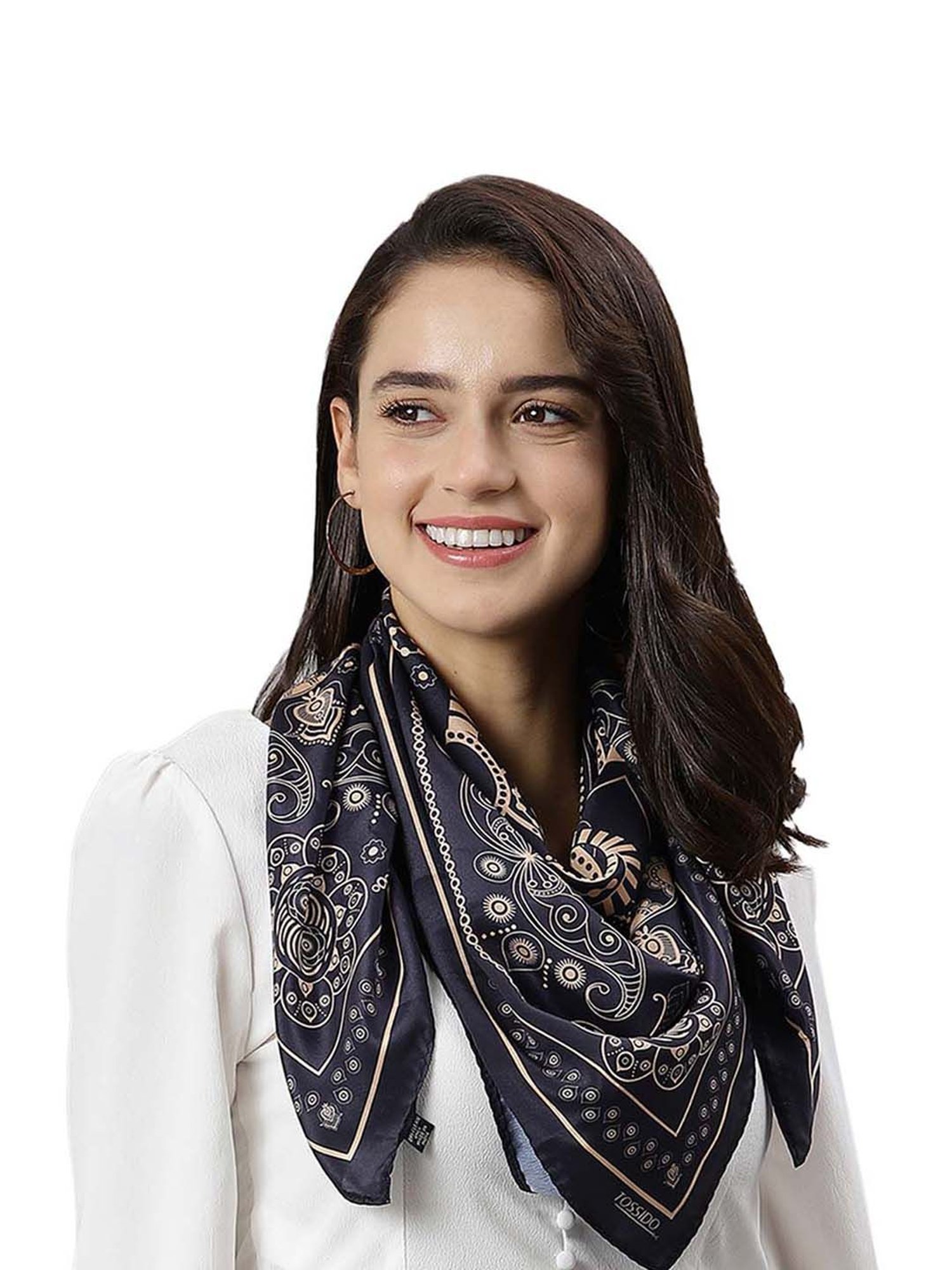 Tossido Black Printed Stole