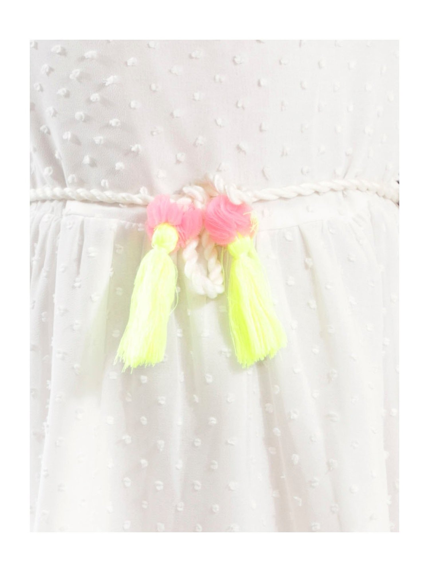 Lil Drama Kids White Printed Dress