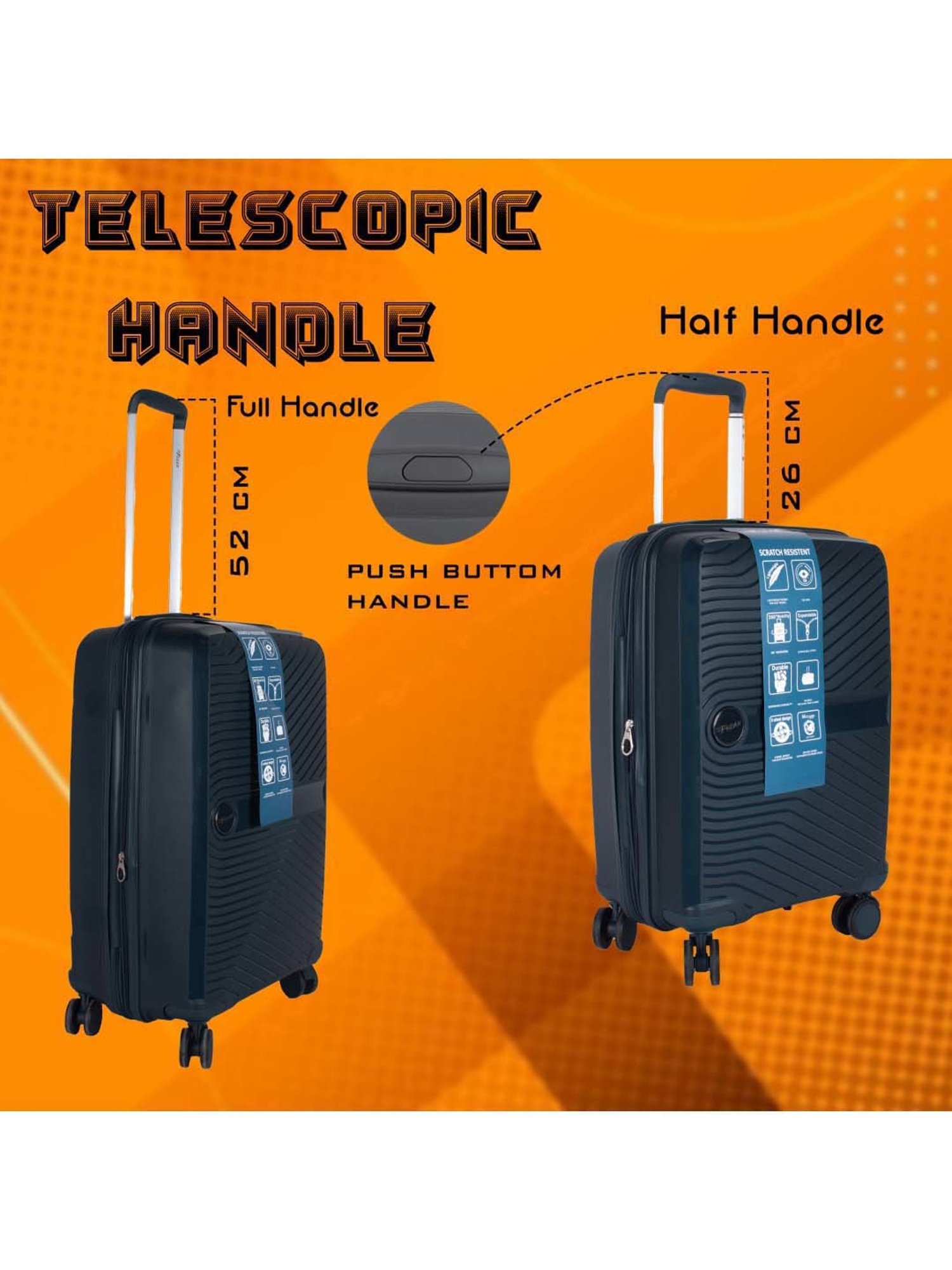 F Gear 4 Wheel Small Hard Cabin Trolley - 36 cm