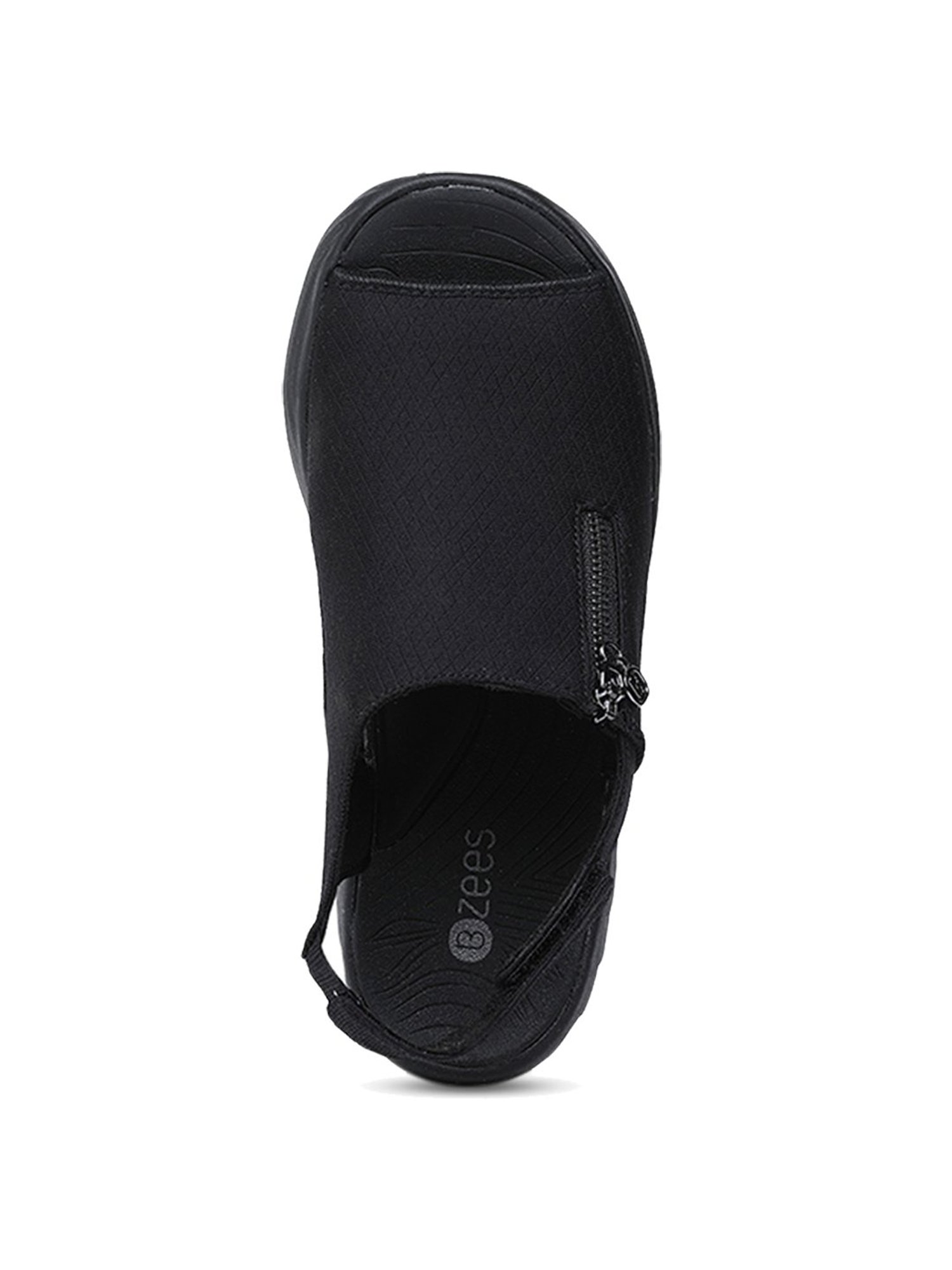 Bzees by Naturalizer Women's Zipline Black Back Strap Wedges