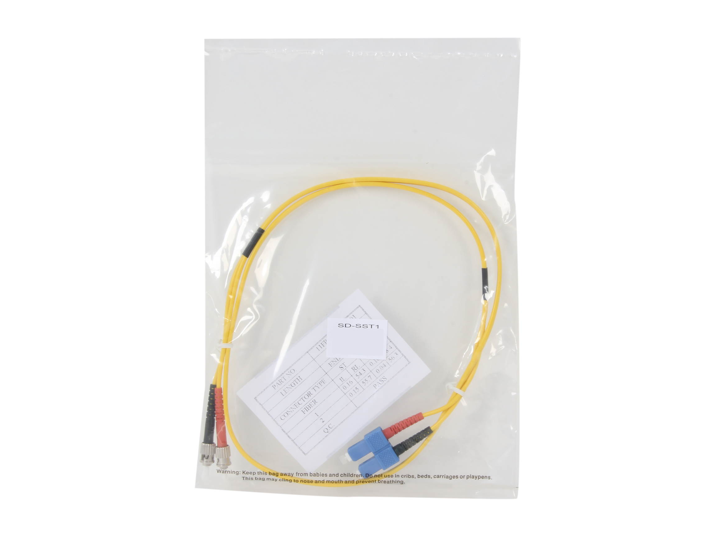 BYTECC SD-SST1 1m SD-SST SC to ST Duplex (2 Strand) Cable, Single Mode 9/125 Standard Zipcore