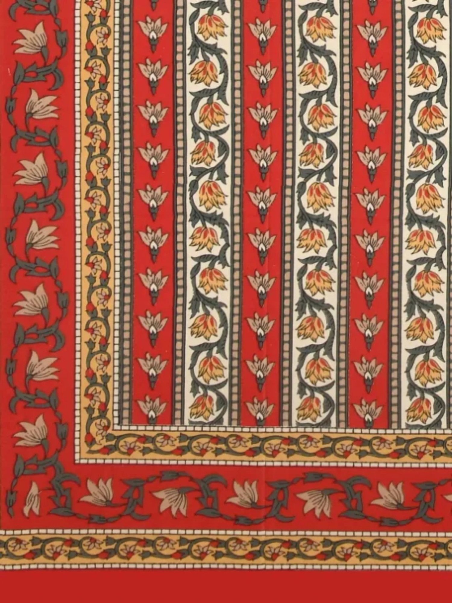 Living Roots Floral Red 300 TC Cotton Bedsheet with 2 Pillow Covers