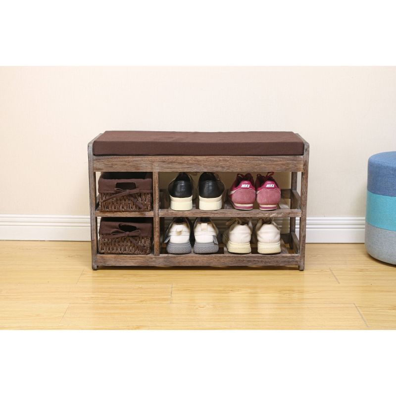 Hickory Farm Shoe Bench Natural Smoke - Proman Products