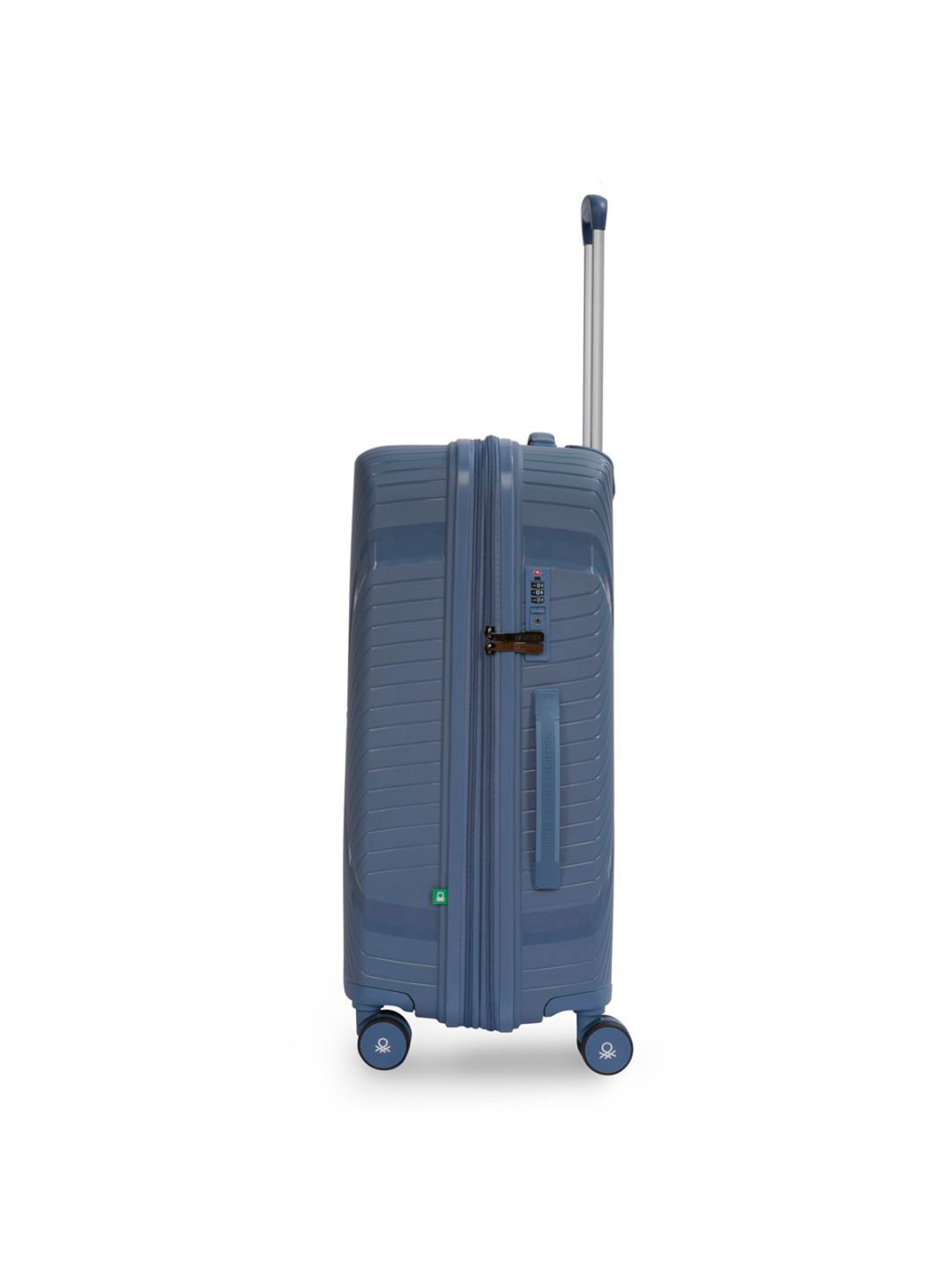 United Colors of Benetton Galaxy Blue Textured Hard Cabin Trolley Bag - 55 Cm