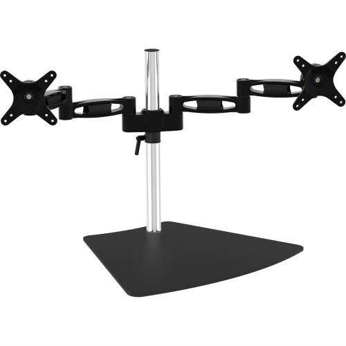 2EZ Dual Monitor Free Standing Desk Mount. Heavy Duty fully Adjustable 2/Two Screens up to 28"