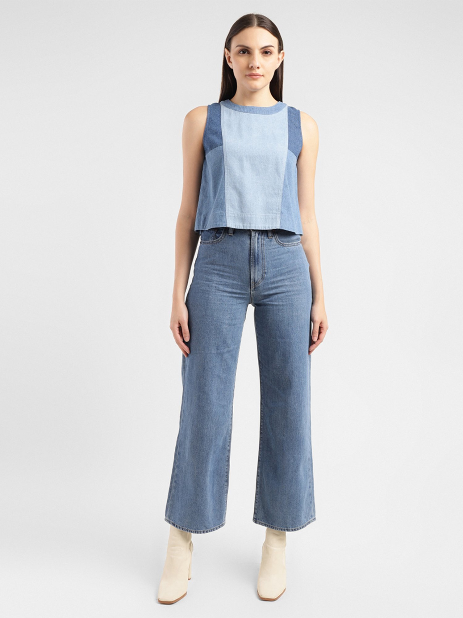 Levi's Blue Cotton Regular Fit Top