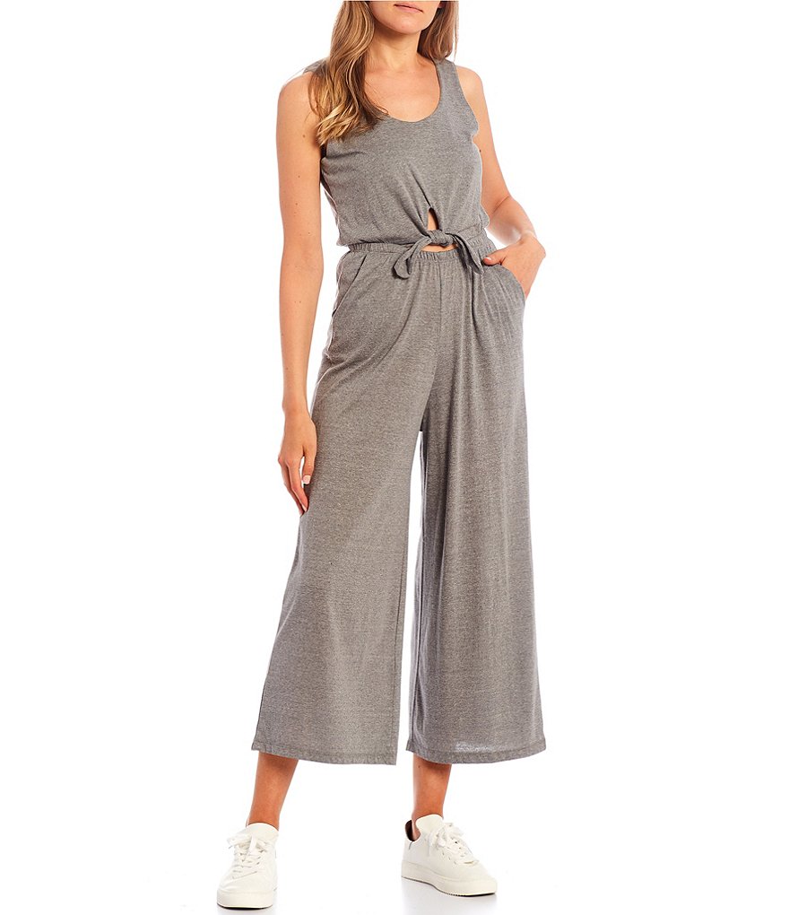 Coco + Jaimeson Strapless Elastic-Waist Laser-Cut Embroidered Knit Jumpsuit