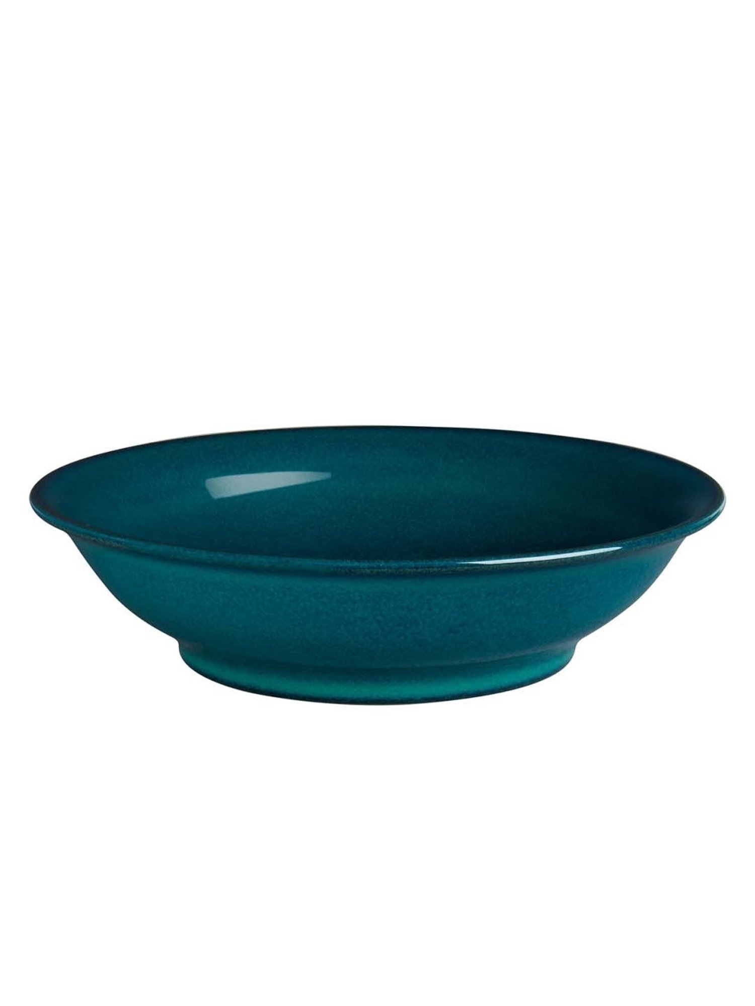 DENBY Greenwich Teal Blue Stoneware 17 cm Shallow Bowl (0.4 L) - Set of 1