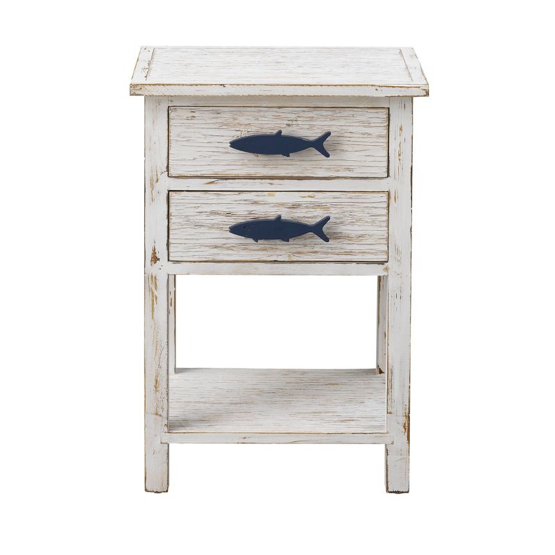 Bay City Coastal 2 Drawer Accent Table White - Treasure Trove Accents