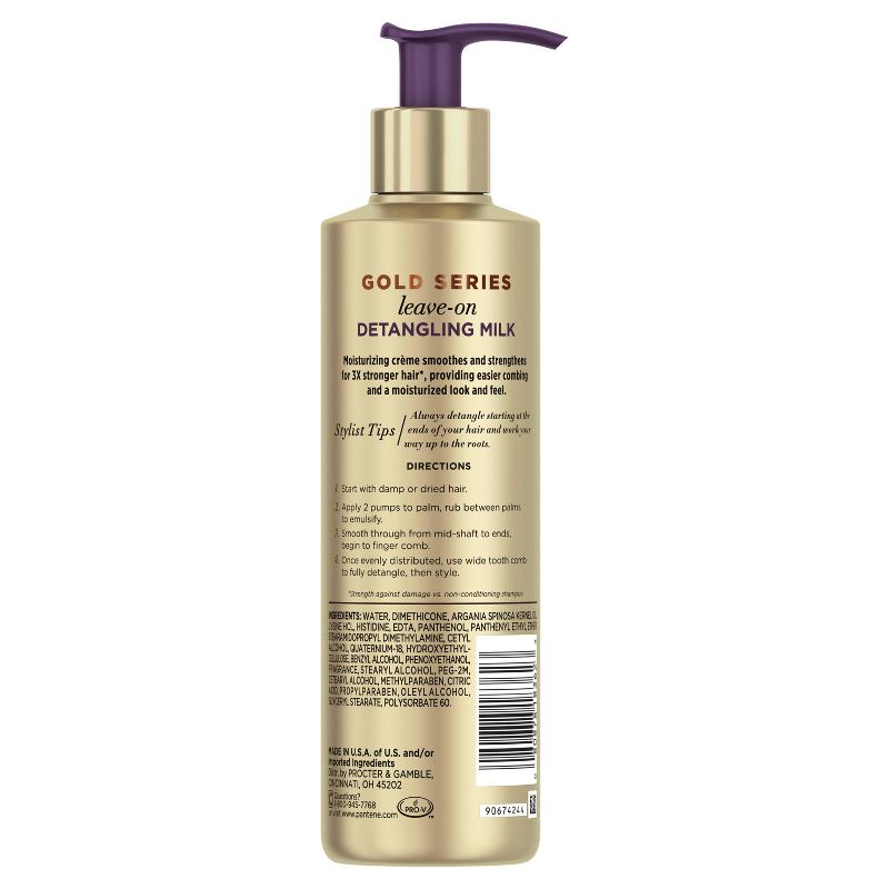 Gold Series from Pantene Sulfate-Free Leave-On Detangling Milk Treatment with Argan Oil for Curly & Coily Hair - 7.6 fl oz