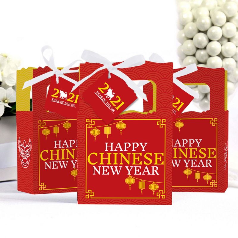 Big Dot of Happiness Pizza Party Time - Square Favor Gift Boxes - Baby Shower or Birthday Party Bow Boxes - Set of 12