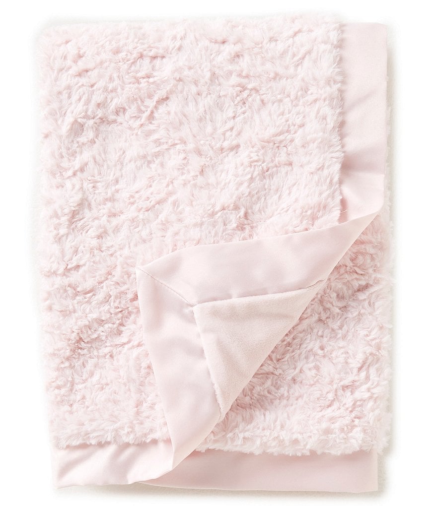 Edgehill Collection Baby Girls Satin-Trim Blanket