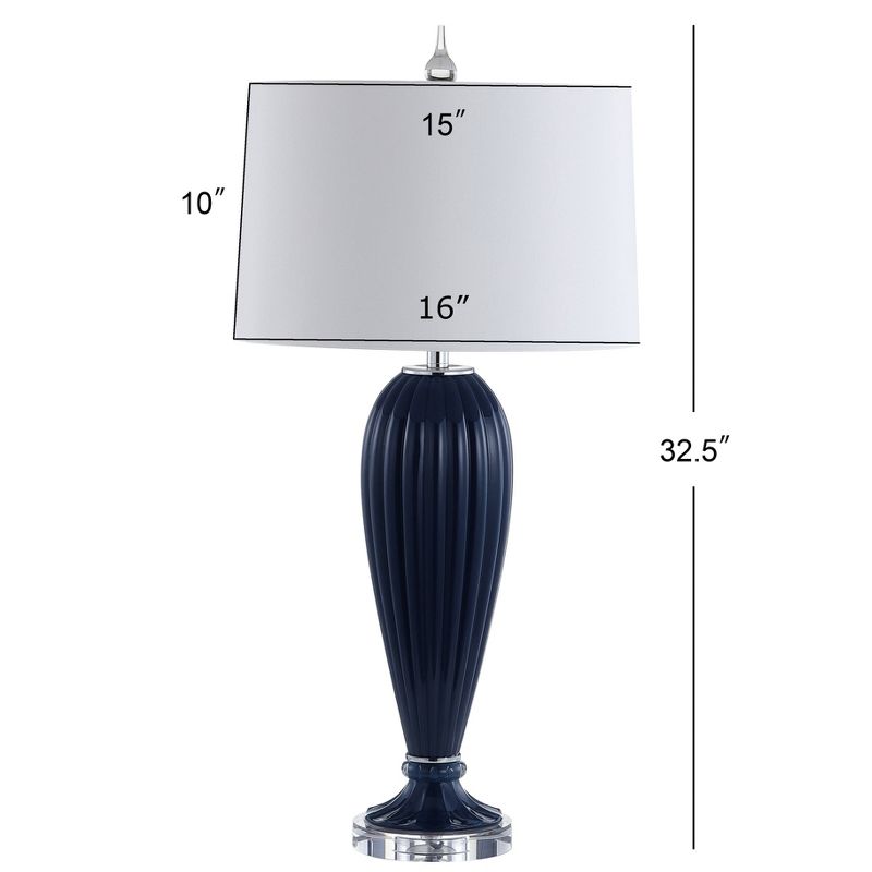 32.5" Glass/Crystal Delphine Table Lamp (Includes LED Light Bulb) Blue - JONATHAN Y