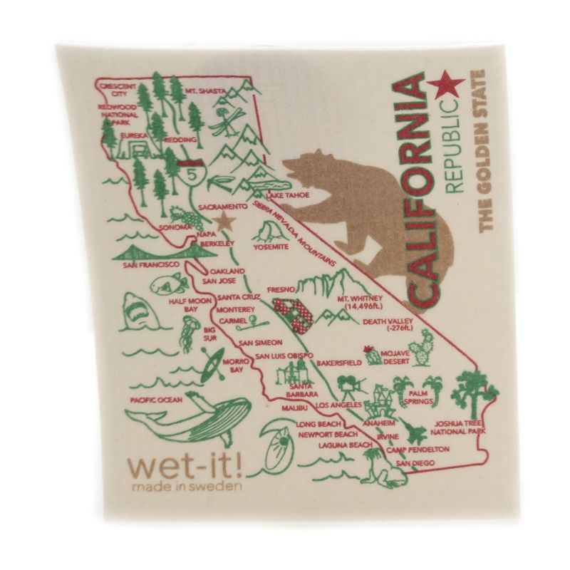 Swedish Dish Cloth 7.75" California Absorbent Cleaning Cloth Golden State  -  Dish Cloth