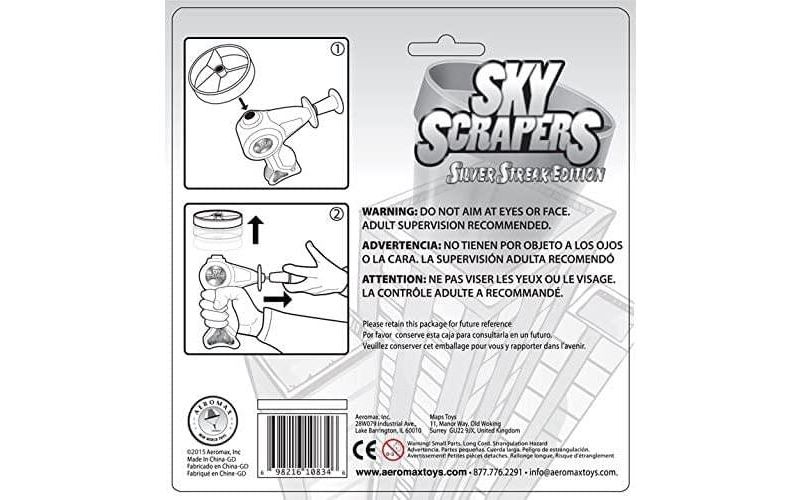 Aeromax Aeromax Sky Scrapers Flying Disc Launcher | Silver Streak Edition