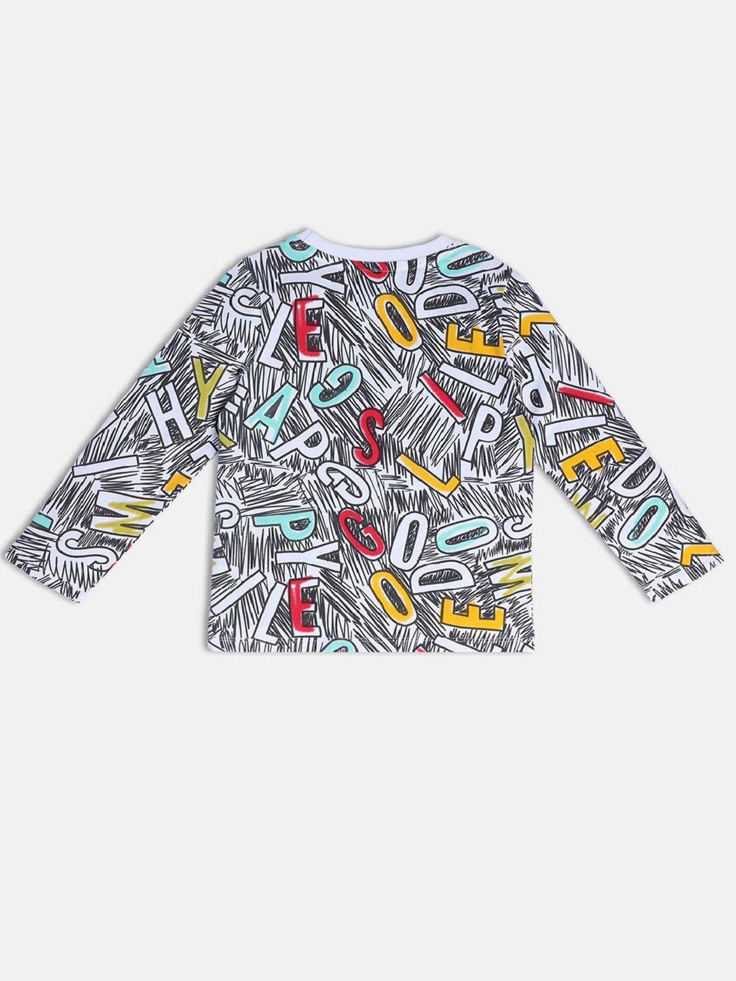 MINIKLUB Kids Black Printed Full Sleeves T-Shirt