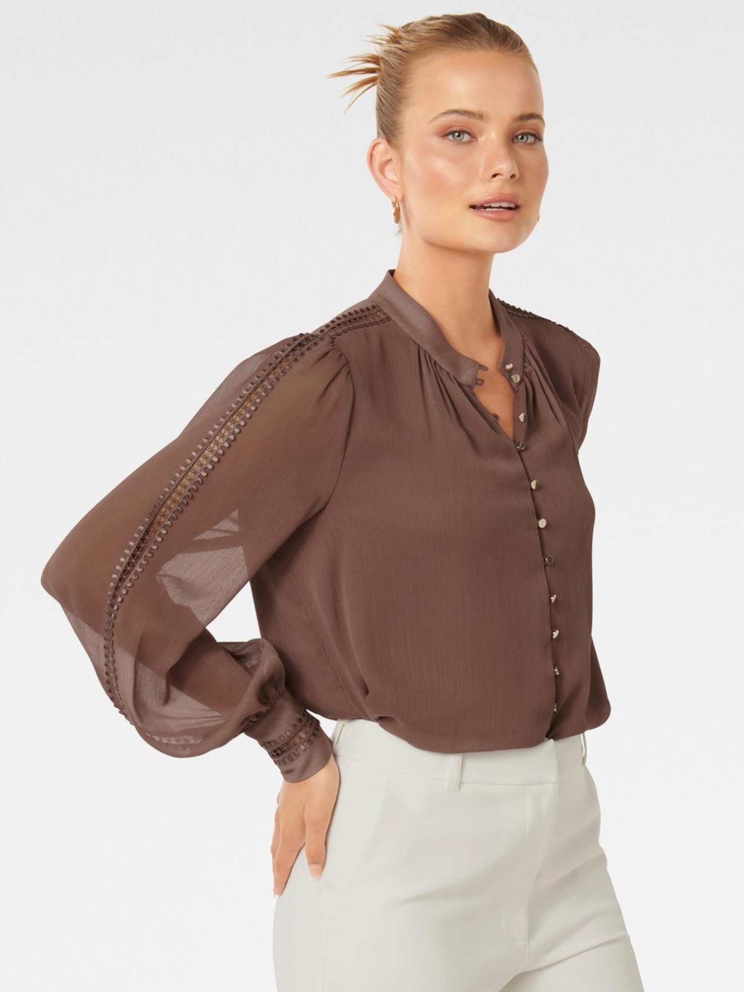 Forever New Simona Trim Sleeve Blouse Top