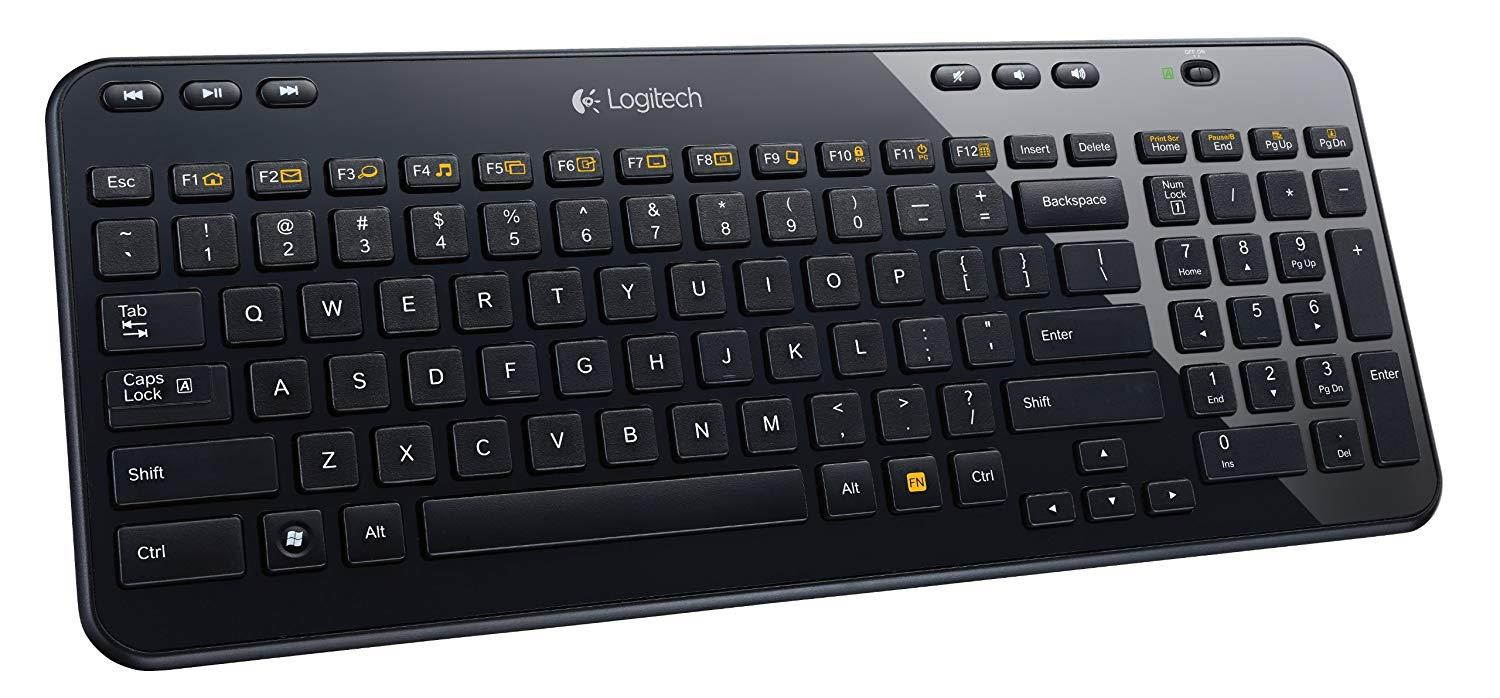 Logitech K360 Wireless USB Desktop Keyboard &mdash; Compact Full Keyboard, 3-Year Battery Life (Glossy Black)