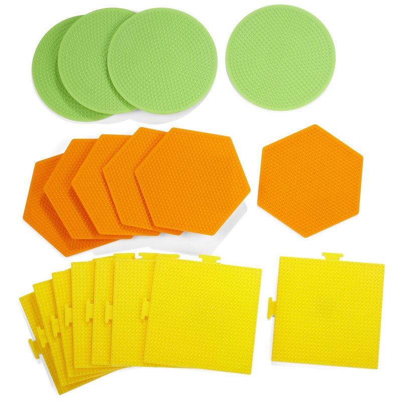 Large Basic Shapes Pegboard Assortment 18 Pieces-Square/Circle/Hexagon