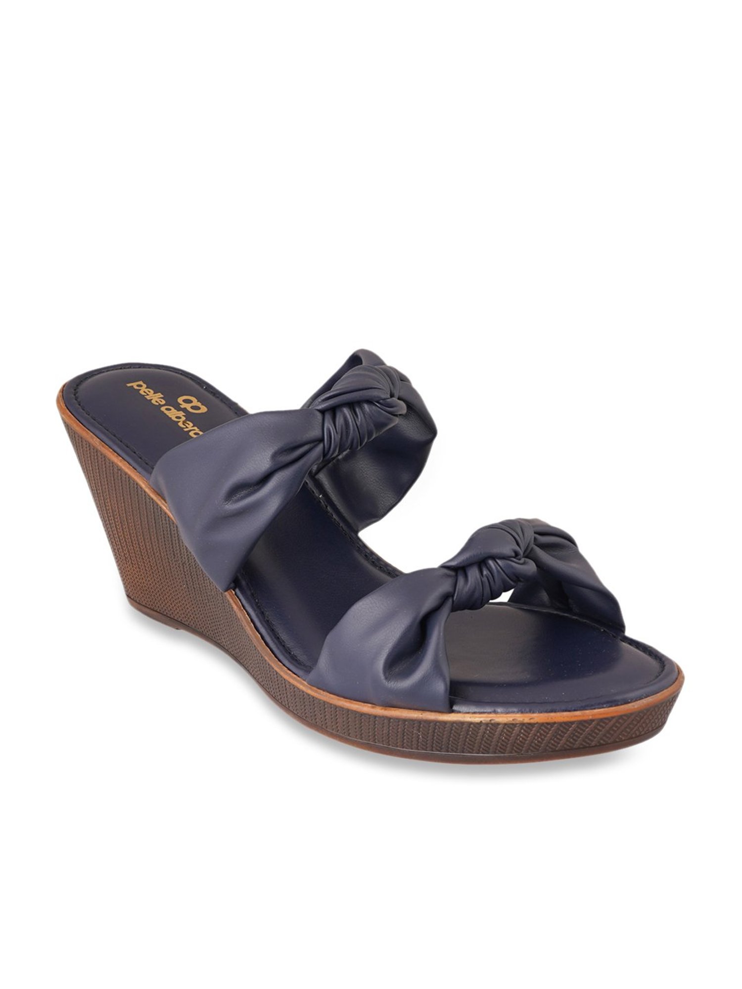 Pelle Albero Women's Navy Casual Wedges