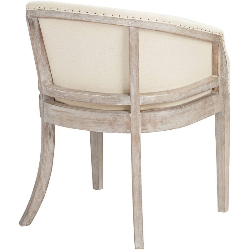 55 Downing Street Karlina Oatmeal Cotton Whitewashed Accent Chair