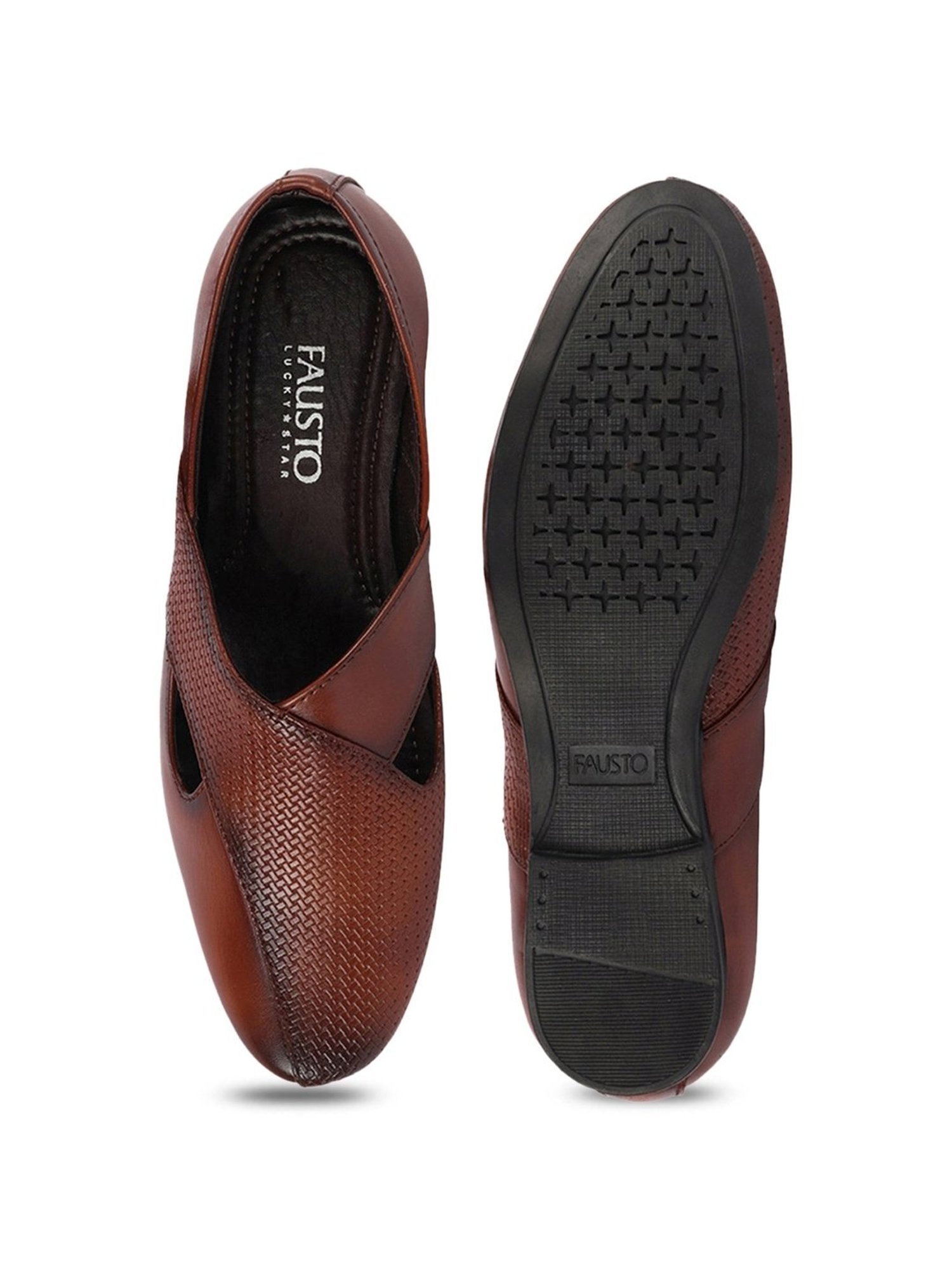 Fausto Men's Tan Ethnic Juttis