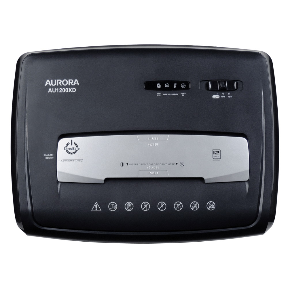 Aurora AU1200XD Compact Desktop-Style 12-Sheet Crosscut Paper and CD/Credit Card/ Junk Mail Pullout Basket Shredder