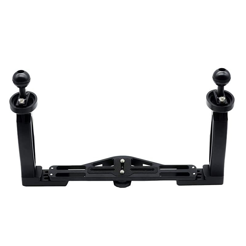 Underwater Camera Tray,  Aluminum Underwater Tray with 1" Ball Head Connect with Diving Light for Underwater Camera Housings