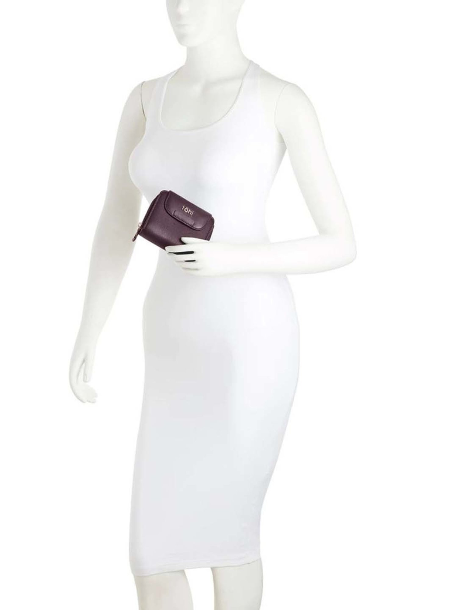 Tohl Burgundy Solid Tri-Fold Wallet for Women