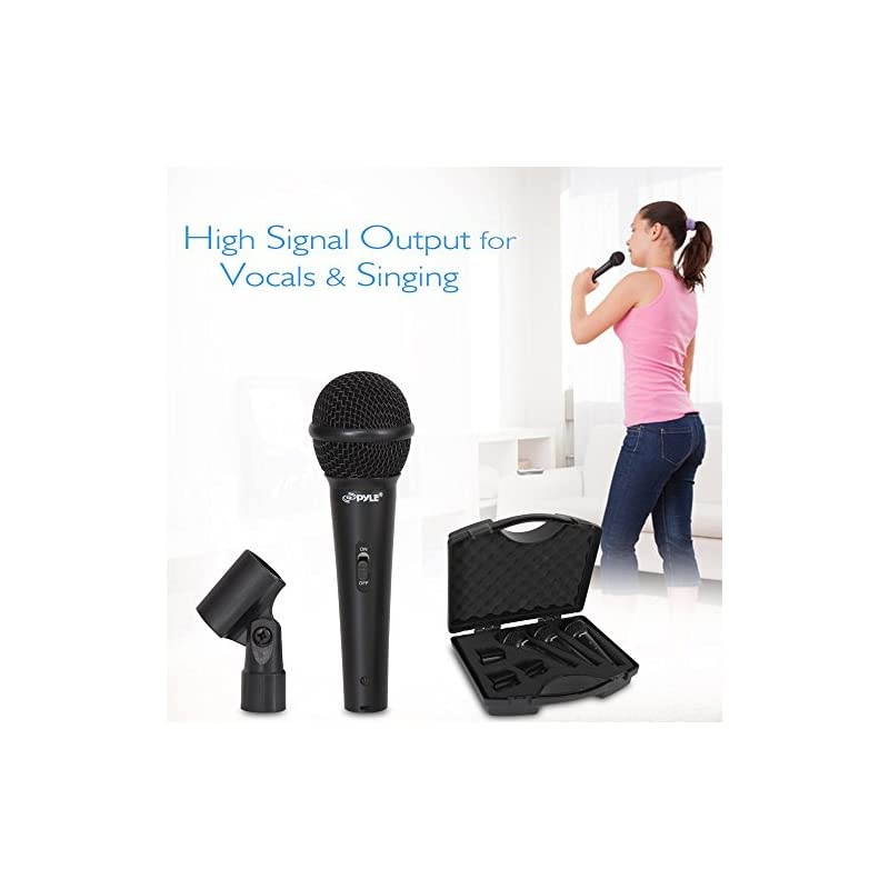 3-Piece Professional Dynamic Microphone Kit - Cardioid Unidirectional Vocal Handheld Microphone with Hard Carry Case & Mic Holder/Clip -  PDMICKT80